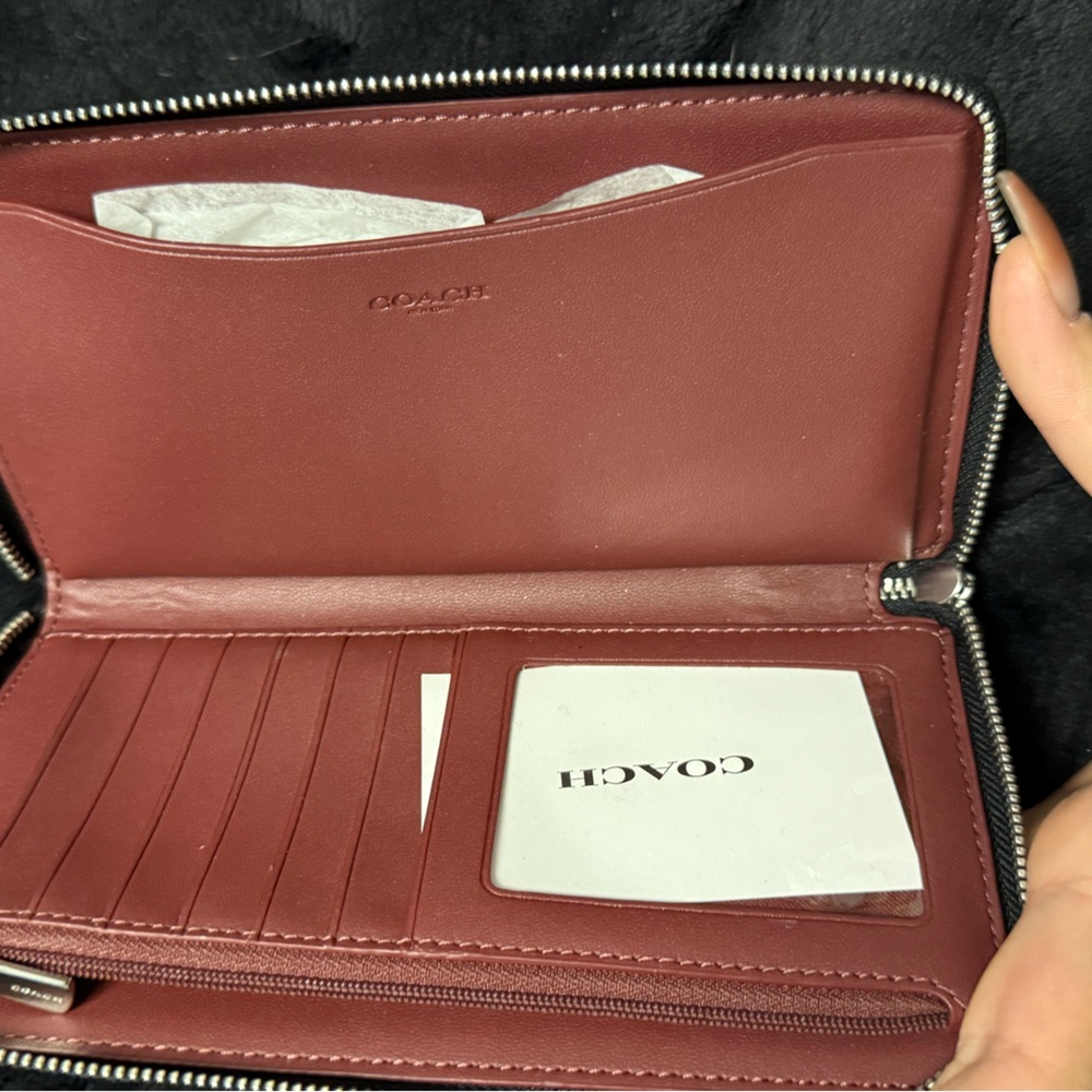 Coach wrap around zip wallet with wrist band- Dempsey print